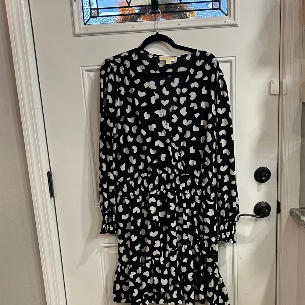 Michael Kors Black and White Patterned Dress